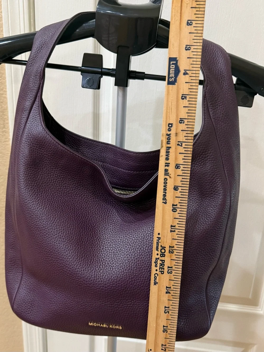 FLAWLESS Michael Kors Lena LG Pebbled Leather Hobo Bag - Purple/Plum Fall 2017